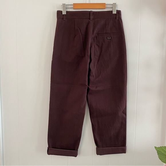NWT COS Relaxed Button Up Chinos Trousers Purple Cotton Nylon Spandex High Rise - Picture 11 of 14